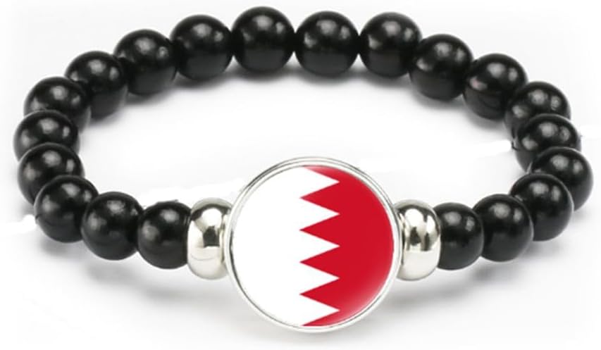 vmcoatdu National Flag Bracelet Elastic Rope Beaded Bracelet Support Your Country Travel Souvenir Gifts for Men Women