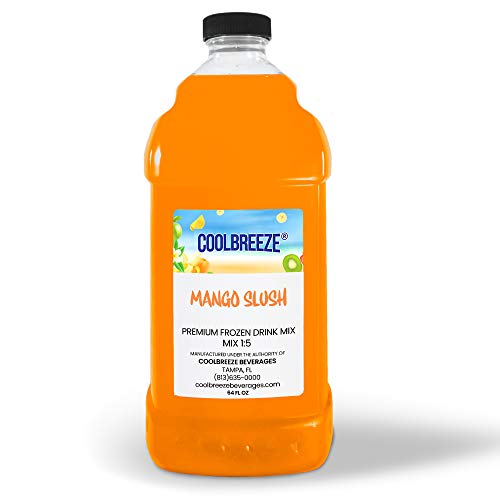 Coolbreeze Mango Slush Frozen Drink Machine Mix - Shelf Stable Ready to Use 1:5 Ratio Flavor Syrup for Daiquiri/Slushie/Snowcone
