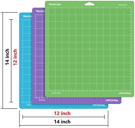 WORKLION Cutting Mat 12x12 Compatible with Maker/Maker 3/Maker 4/Air 2/Explore 3/4, Variety Sticky（Standard, Light