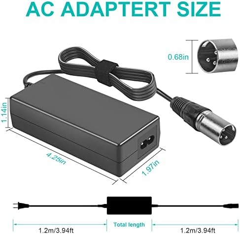 TREE.NB 60W Scooter Battery Charger for LASHOUT Electric Bike, 29.4V 2A Lithium Charger Compatible with Jazzy Power Chair,Pride Hoveround Mobility,Schwinn S300 S350 S400 S500 Ezip 400 Mountain Trailz