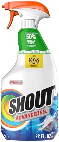 SHOUT Advanced Laundry Stain Remover Gel for Clothes Laundry, Breaks Down Stubborn, Dried-in, and Tough Stains, 22oz Spray, Pack of 3 (Packaging May Vary)