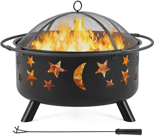 Yaheetech 30in Fire Pits for Outside Wood Burning Outdoor Fireplace