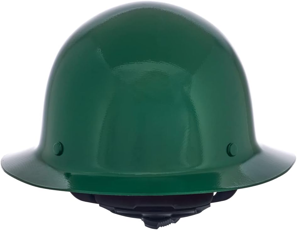 MSA Skullgard Full-Brim Hard Hat with Suspension - Non-Slotted Cap, Made of Phenolic Resin, Radiant Heat Loads up to 350F, Standard Size Hard Hat | Fas-Trac III Ratchet Suspension