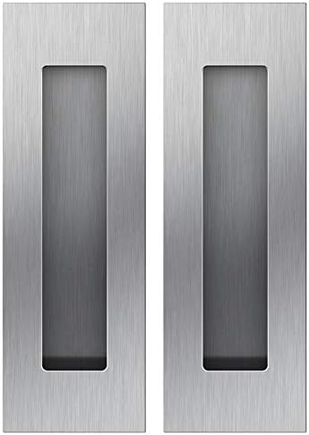 Flush Pull 2 Pack 6" Rectangular-Satin Brushed, Free of Sharp Edge