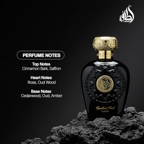 Lattafa Opulent Oud for Unisex Eau de Parfum Spray, 3.4 Ounce
