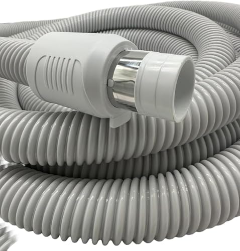 Universal Central Vacuum 30 ft Low Voltage Hose, White, Crushproof Material, Compatible with Most Inlets - On/Off Switch Control (30 Ft. Low Voltage)