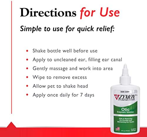 PKB Animal Health Zymox Otic Enzymatic Solution for Dogs and Cats to Soothe Ear Infections Without Hydrocortisone for Itch Relief, 4oz