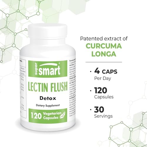 Supersmart - Lectin Flush - Lectin Blocker Shield Supplement - Digestive Support & Detox - Intolerances & Food Allergies - Intestinal Health