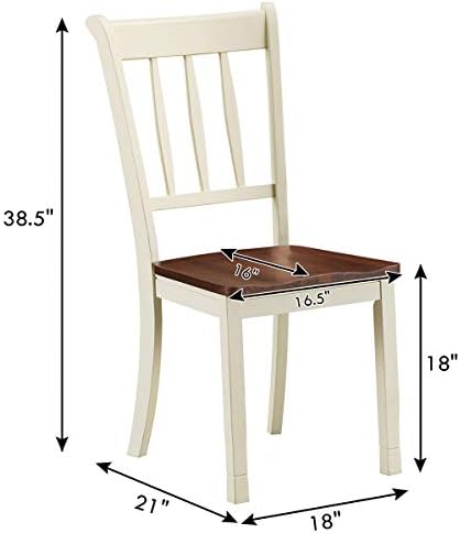 GIANTEX Wood Dining Chairs Set of 2, Armless Kitchen Chairs