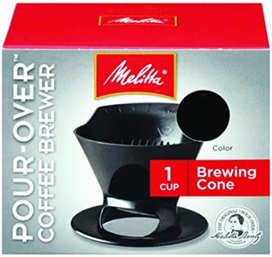 Melitta Filter Coffee Maker, Single Cup Pour-Over Brewer, Black, 1 Count (640007)