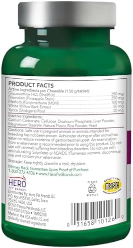 Vet's Best Dog Pain Relief Supplement, Dog Aspirin Alternative, 150 ct | Natural Joint Support Tablets, Helps Relieve Occasional Aches & Discomfort, Supports Mobility & Hip Health for Dogs