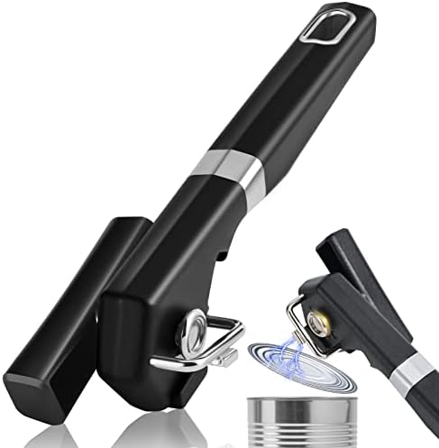 Side Cut Can Opener, Smooth Edge Manual Can Opener, Black
