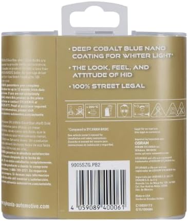 SYLVANIA - 9005 (HB3) SilverStar zXe GOLD High Performance Halogen Headlight Bulb - Bright White Light Output, Best HID Alternative