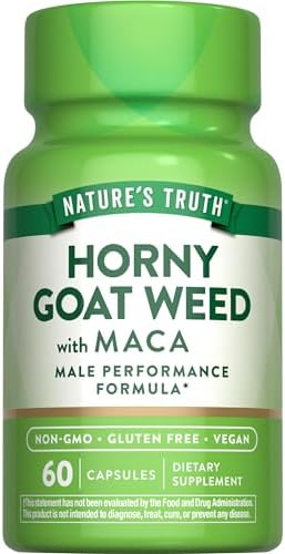 Nature's Truth Horny Goat Weed with Maca | 60 Powder Extract Capsules | Vegan, Non-GMO and Gluten Free Supplement