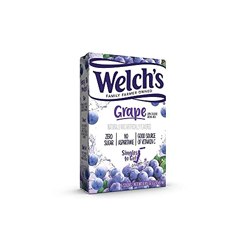 SINGLES TO GO! Welch's Variety Pack - Strawberry Peach, Cherry Pomegranate & Grape Pack of 6