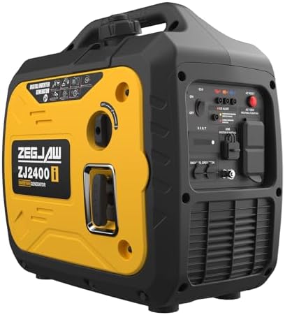 ZEGJAW 2400-Watt Portable Inverter Generator, EPA Compliant, CO-Sensor, Eco-Mode Feature, Lightweight & Quiet Gas Powered Generators for Home Use