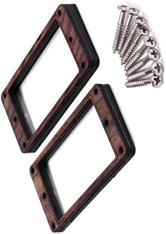 Alnicov 2 Pcs Rosewood Curved Bottom Humbucker Pickup Ring Set for Epiphone Guitar Accessories