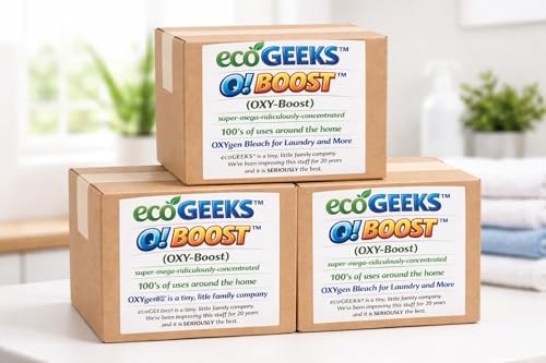 ecoGeek’s O! BOOST (OXY-Boost) Oxygen Bleach – Three 19 lb Bulk Bags – Concentrated Sodium Percarbonate Laundry & All-Purpose Cleaner –
