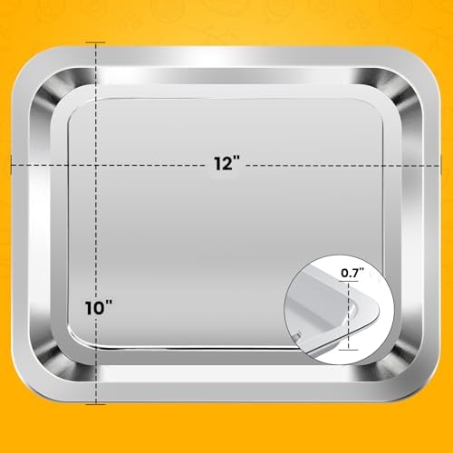 Air Fryer Grill Pan for Emeril Lagasse Everyday 360 Air Fryer, 12''×10'' Stainless Steel Air Fryer Accessories Replacement Crisper Tray Bake Pan, Not fit for Emeril Lagasse 26 QT 25 QT French Door