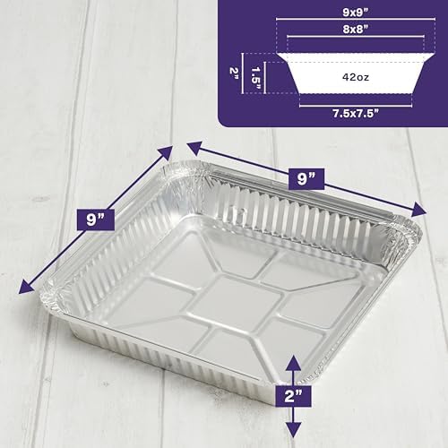 MATANA 40 Pack 9 Inch Round Aluminum Foil Pie Pans with Lids, Pie Tins Disposable for Cinnamon Rolls, Baking Tarts & Cakes, Pie Pan For Cooking