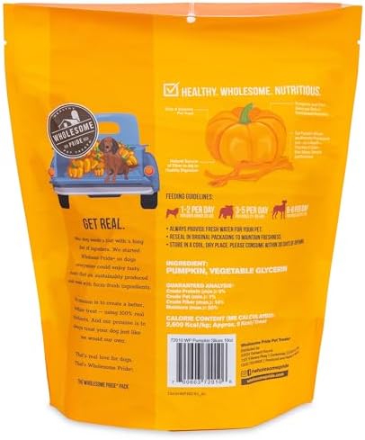 Wholesome Pride Banana Bites Dog Treats – 2-Ingredient Banana Chips for Dogs, Grain-Free, Banana & Coconut Oil, 8 oz