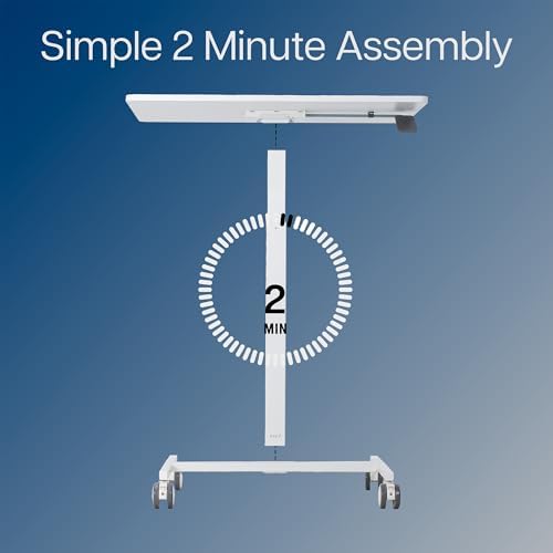 VIVO White 28 x 19 inch Standing Laptop Cart, CART-V00LW