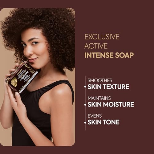 MAKARI Exclusive Active Intense Exfoliating Soap (7oz) | Unify & Illuminate | Advanced Brightening Bar for Dark Spots and Blemishes | Exfoliates Dead Skin Cells and Helps Reveal Natural Skin Radiance