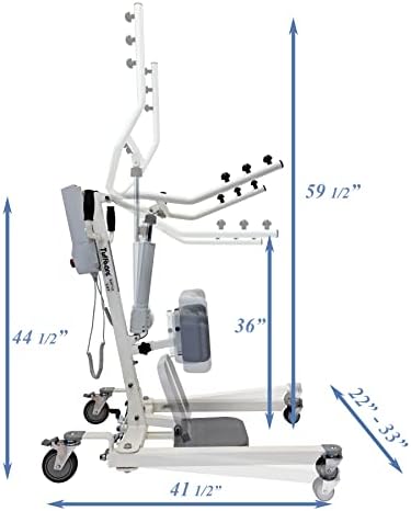 Stand Up Electric Patient Lift - Sit to Stand, Standing Lift, Rhino Lift with Manual Low Base - with Transport Sling (Large), 380 lb. Weight Capacity