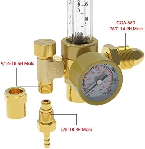 YESWELDER Welding Gas Flowmeter, Leak-Proof Argon CO2 Pressure Gauge with