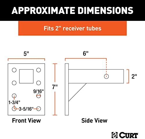 Curt Manufacturing 48323 7 in Plate 8 1/2 in Shank Pintle