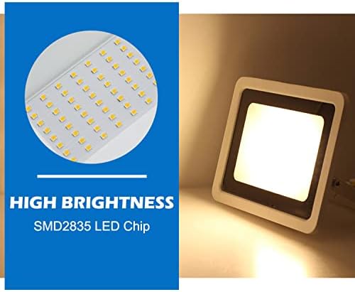 MIWAT 20W 2Pack LED Flood Light, White LED Work Light with Plug