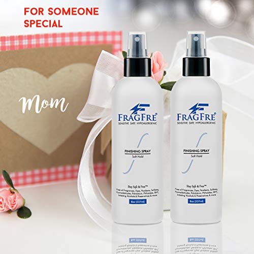 Hair Finishing Spray 8 oz - Flexible Soft Hold - Hair Spray for Sensitive Skin - Fragrance Free Hypoallergenic Parabens Free - Non Irritating Quick