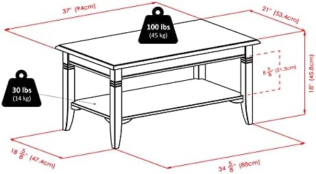 Winsome Nolan Coffee Table | Small Table with Storage, Practical and Elegant Living Room Decor, Stylish Furniture Essentials for New Homes, Apartments