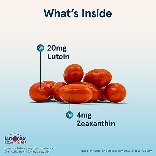 Jarrow Lutein 20 mg with Zeaxanthin, Visual Function Support, 120 Softgels | Dietary Supplement For Visual Function And Macular Health Support