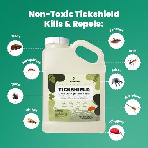 Cedarcide Extra Strength Tickshield | Deep Woods Cedar Oil Tick & Mosquito Repellent Spray for People, Pets, & Indoors | Kills & Repels Fleas, Ticks