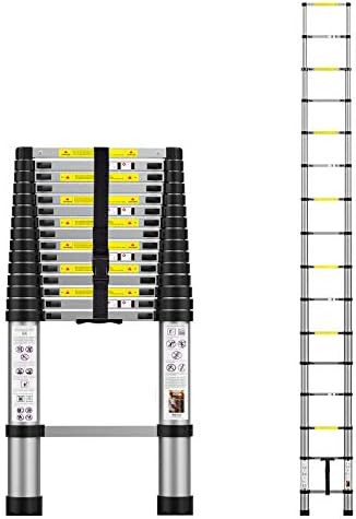 Telescoping Extension Ladder 12.5FT, Aluminum Telescopic Ladders with Carry Bag for Outdoor Indoor Use