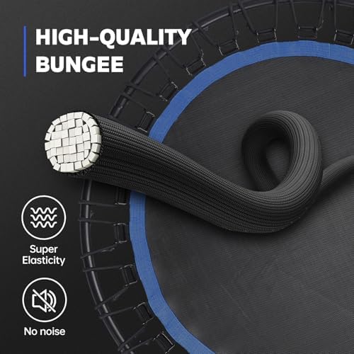 40" Mini Trampoline for Adults, Fitness Rebounder with Elastic Bands, Indoor Exercise Trampoline, Low Impact Workout Equipment for Home Gym