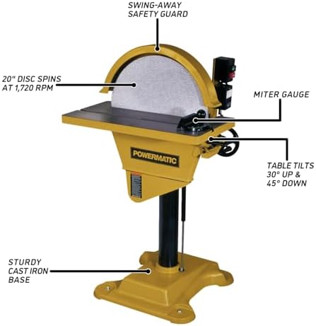 Powermatic 20-Inch Disc Sander, 2 HP, 230V 1Ph (Model DS20)