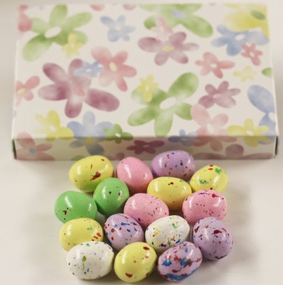 Scott's Cakes Speckled Chocolate Malted Eggs in a 1 Pound White Gourmet Box