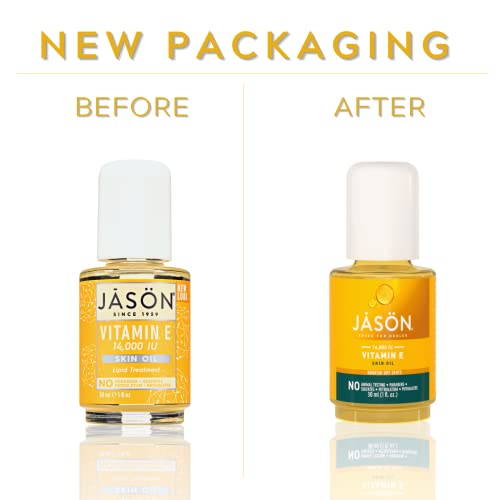 JASON Vitamin E 5,000 IU Moisturizing Body Oil, For Hair, Face, and Body, 4 Fluid Ounces