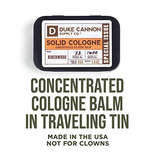 Duke Cannon Solid Cologne for Men, Bourbon Scent, Concentrated Balm, 1.5 oz | Woodsy charred oak barrel aroma inspired by classic bourbon craftsmanship