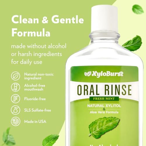 Xyloburst Oral Rinse Mouthwash - Natural Xylitol Mouthwash | Fluoride Free Mouth Wash | Alcohol Free Mouth Wash | Fresh Mint Mouth Rinse | SLS Free