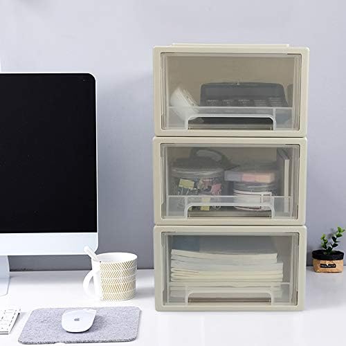 6 Quart Plastic Chest of Drawers, Desktop Office Organizer, 3 Pack
