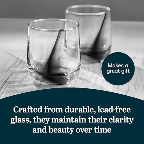 Libbey Blue Ribbon Rock Glasses Set, Artisan-Inspired Four-Dimple Shaped Glass Cups, Dishwasher Safe Whiskey Glasses Set of 8 for Dinners, Parties