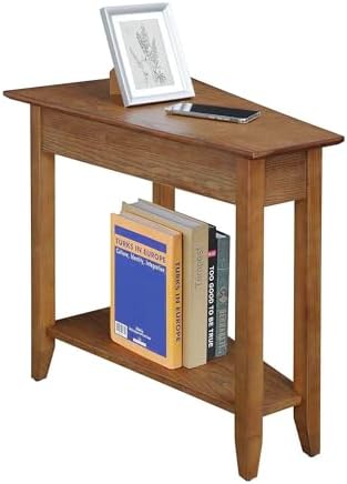 Convenience Concepts American Heritage Wedge End Table 24" - Classic Living Room Table with Storage Shelf, Side Table for Family Room, Bedside Table, Espresso