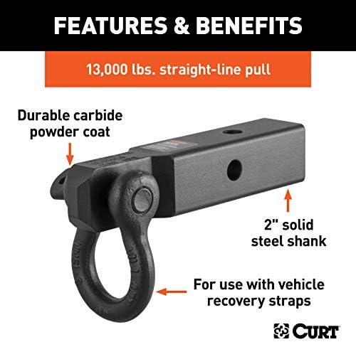 CURT 45832 D-Ring Shackle Mount Trailer Hitch, Fits 2-Inch Receiver, 13,000 lbs.