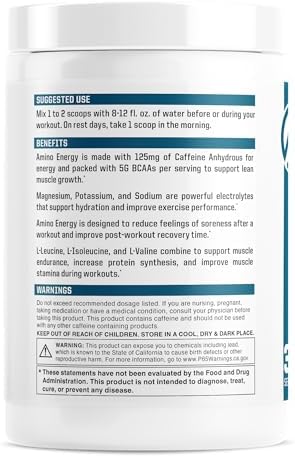 NutraOne Amino Energy BCAA Powder Pre-Workout Supplement with Caffeine Branched Chain Amino Acids to Help Fuel and Recover* (Berry Lemonade - 30