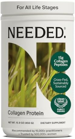 Needed. Hydrolyzed Collagen Protein Powder | Expert-Backed & Clean Sourced | Supports Skin, Hair, Joints | Grass-fed, Pasture-Raised