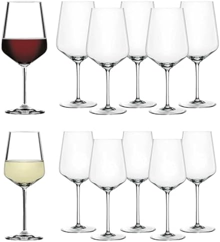Spiegelau Style Crystal White Wine Glasses Gift Set, Elegant Stemmed Wine Glasses, Stylish Glassware for Dinner Party, Home Bar, Wedding Gifts, Birthday Gifts, Hosting Essentials, 15.5 oz, Set of 4
