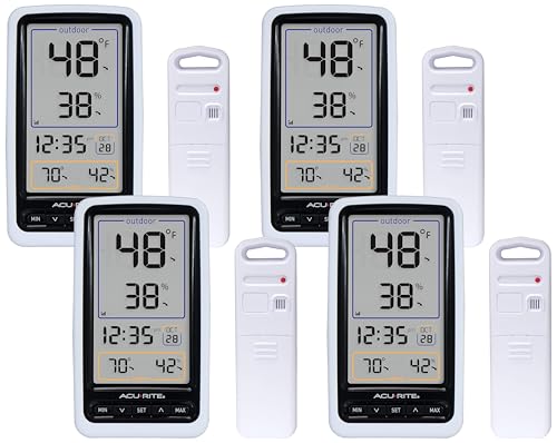 AcuRite Digital Thermometer with Indoor, Outdoor Temperature and Daily High and Lows (00424CA), White